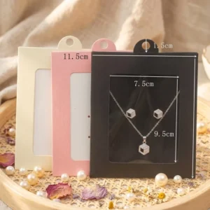 Eco-Friendly Custom Multi-Color Jewelry Display Box with Transparent Window for Earring Necklace Pendant Gift Packaging