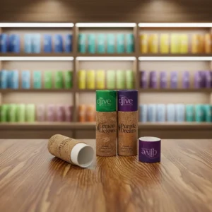 Eco Friendly Custom Paper Tube Packaging for Essential Oils Aroma Bottles & Cosmetic Containers Cylinder Box with Push Up Lid