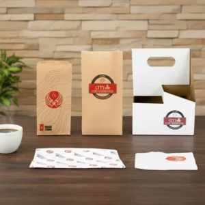 Eco-Friendly Custom Printed Paper Packaging Bags, Takeaway Boxes, and Cake Containers for Restaurants and Bakeries