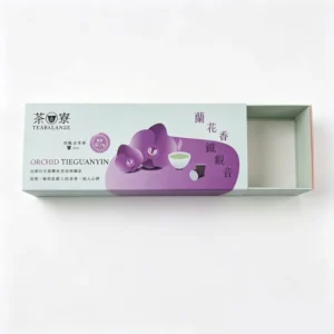 Eco-Friendly Custom Tieguanyin Tea Sliding Drawer Packaging Box with Molded Insert, Full-Color Print
