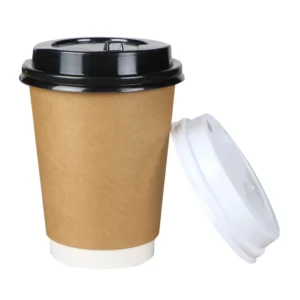 Eco-Friendly Double Wall Paper Cup 8oz Custom Disposable Coffee Cups With Lids