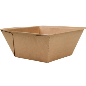 Eco-Friendly Durable Leak-Proof Kraft Paper Serving Tray, Disposable Takeaway