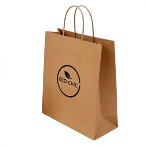 Eco Friendly Folding Paper Gift Bag with Shoulder Strap Long Handle Small Extra Large Sizes for Advertising and Travel