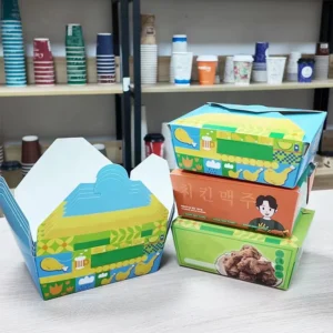 Eco-Friendly Food-Grade Greaseproof Recyclable Kraft Paper Sushi Lunch Box with Matte Lamination