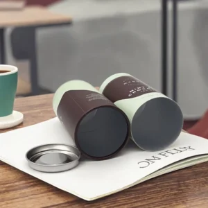 Eco-Friendly Food Grade Paper Cylinder Box for Coffee, Tea, and Powder with Aluminum Foil Lining
