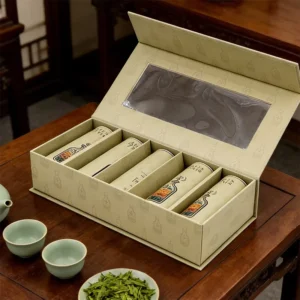 Eco-Friendly Gift Cardboard High-End Tea Packaging Box Integrated Gift Set Box with Paper Tube Inside