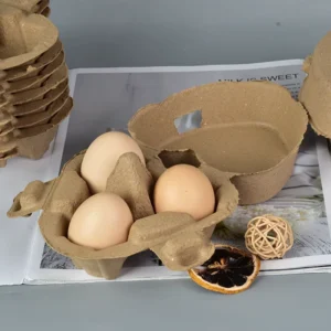 Eco-Friendly Heart-Shaped 3-Cell Egg Carton Biodegradable Paper Pulp Tray Customizable Poultry Packaging