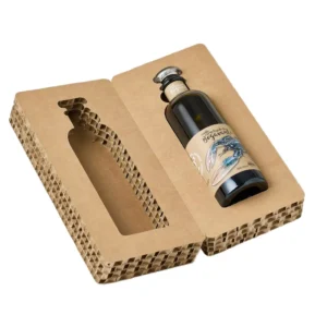 Eco-Friendly Honeycomb Cardboard Wine Bottle Packaging Box Biodegradable Recyclable Kraft Paper Glass Bottle Protector Shockproof