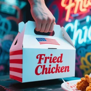 Eco-Friendly Kraft Food Packaging Folders for Fried Chicken and Sushi