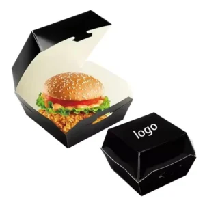 Eco Friendly Kraft Paper Burger Box Custom Printed Biodegradable Food Container Takeaway Box with Logo for Restaurant
