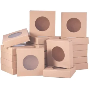 Eco-Friendly Kraft Paper Cardboard Mini Gift Box with Plastic Window