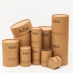 Eco Friendly Kraft Paper Cosmetic Packaging Jar and Canister Custom Cylindrical Tube with Custom Printed Logo
