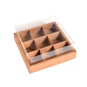 Eco-Friendly Kraft Paper Grid Window Box for Gift Packaging and Retail Display