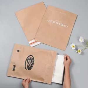 Eco-Friendly Kraft Paper Shipping Bag with Side Gusset for Clothing