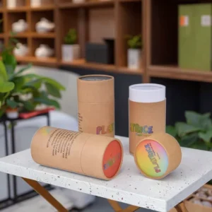 Eco-Friendly Kraft Paper Tube for Gifts and Toys, Recyclable Printed Cosmetic Paper Canister