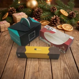 Eco-Friendly Paper Box With Geometric Structure and Reinforced Handle for Food and Retail Packaging
