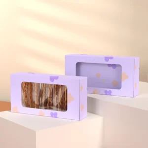 Eco Friendly Paper Dessert Box with Window for Sushi, Fruit, Chocolate, Cookies, and Catering