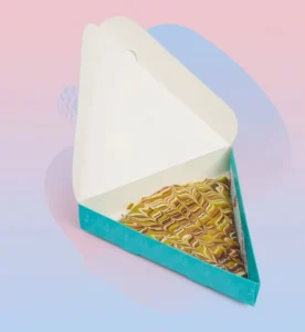 Eco-Friendly Paper Packaging Box for Bakery Cakes, Catering, Mini Burgers, Croissants, Triangle Crepes, and Sushi