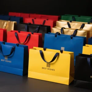 Eco-Friendly Paper Shopping Bags with Logo Printing for Cosmetics and Corporate Gifts