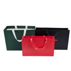 Eco-Friendly Paperboard Gift Bags with Ribbon Handles for Weddings