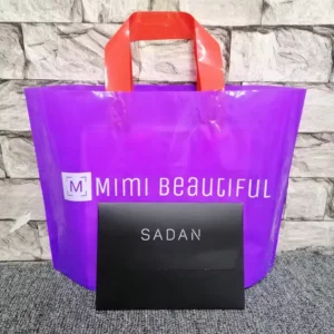 Eco-Friendly Plastic Shopping Bags with Colorful Design Handle