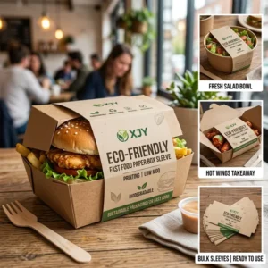 Eco-Friendly Printed Fast-Food Paper Box Sleeve, Low MOQ