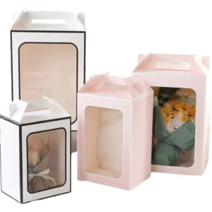 Eco-Friendly Ready-Made Customizable Logo Factory Direct Kraft Paper Self-Erecting Clear Window Box