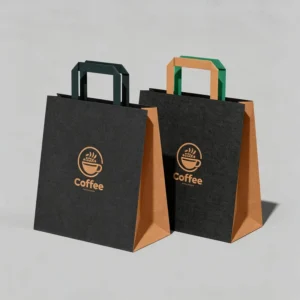 Eco Friendly Recyclable Bulk Kraft Paper Tote Bags with Flat Rope Handles Custom Logo Option for Promotional Use Footwear Retail