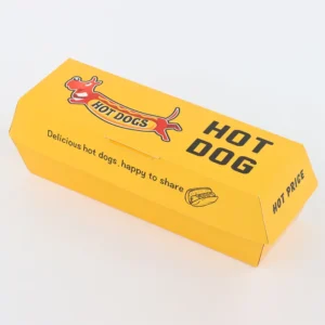 Eco-Friendly Recyclable Hot Dog Box, Custom Logo Printed, Disposable Grease-Resistant