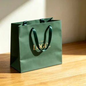 Eco-Friendly Recycled Black and White Food Takeaway Packaging Craft Paper Bag with Handle