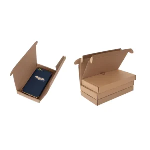 Eco-Friendly Recycled Kraft Corrugated Flip Boxes with Matte Lamination for Mobile Phones