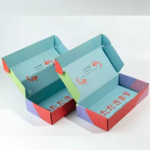 Eco Friendly Recycled Paper Corrugated Packaging Box for Takeaway Sushi, Bakery and Cookies