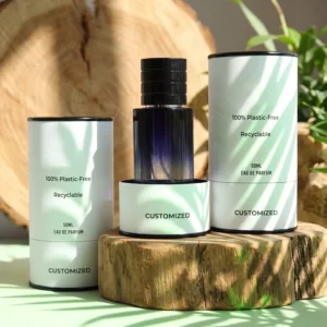 Eco-Friendly Recycled Paper Tube Perfume Box Packaging with Custom Gift Insert for Essential Oil and Loose Powder
