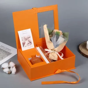 Eco-Friendly Reusable Kraft Paper Packaging Box with Transparent Window for Beauty Perfume Gift Sets