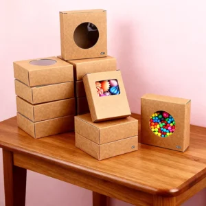 Eco-Friendly Reusable Kraft Window Gift Boxes for Food, Candy, and Gifts