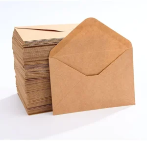 Eco Friendly Rigid Gummed Brown Kraft Paper Envelopes for Greeting Cards Custom Paper Envelope with Glue