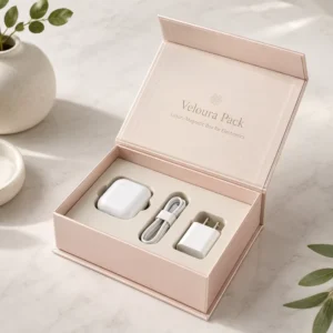 Eco-Friendly Rigid Magnetic Box with Sponge Lining and Matte Lamination for Earbuds Kit