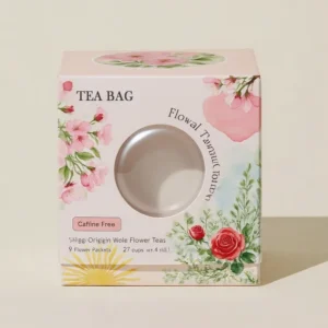 Eco-Friendly Rigid Paper Card Box with UV Coating, Embossing, Sponge Lining, and PVC Window for Tea Bags, Food, and Gifts