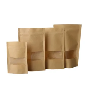 Eco-Friendly Stand-Up Food Pouch with Window and Zipper, Custom Sizes, Food-Grade Moisture-Proof Material