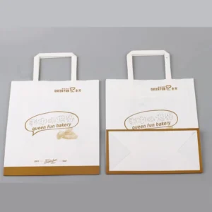 Eco Friendly Stock Restaurant Catering Lunch to Go Takeaway Food Takeout Brown Kraft Paper Bag for Food Packaging