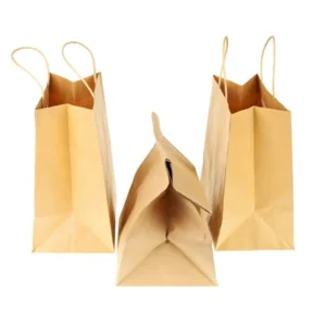 Eco Friendly Virgin Pulp Brown Kraft Window Cut Retail Chain Paper Bag