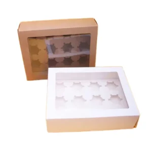 Eco-Friendly Waterproof Paper Boxes with Window Inserts for Bakery, Pastry, Cupcake, and Sushi Packaging