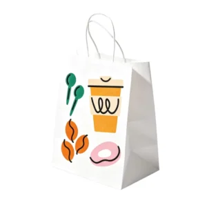 Eco-Friendly Waterproof Recyclable Biodegradable Brown Kraft Paper Bags with Hand-Length Handles, Custom