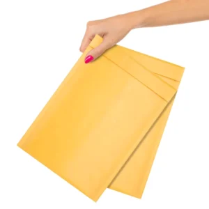 Eco-Friendly Waterproof Recyclable Yellow Kraft Paper Bubble Envelopes Thickened Shockproof Double-Layer Self-Adhesive