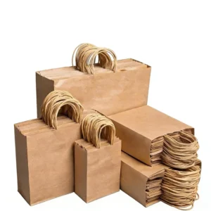 Eco-Friendly Waterproof White Card Paper Shopping Gift Bags with Handle for Clothing and Shoes