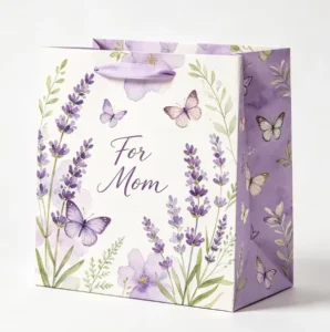 Eco Friendly White Card Shopping Bag Custom Logo Mother’s Day Gift Bag Recyclable White Paper Bag