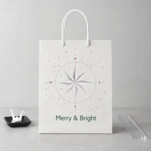 Eco-Friendly White Kraft Christmas Tote Bags