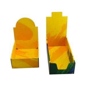 Eco-Friendly Yellow Display Cardboard Box Retail Counter Oil Lipstick Toy Cosmetics Cardboard Display Paper Packing Box for Shop