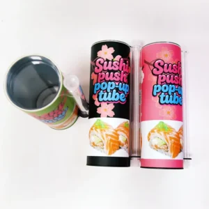 Eco friendly Biodegradable Food Grade Sushi Paper Tube Chopsticks Cylinder Paper Canister Packaging Matt Lamination