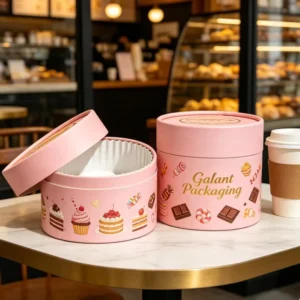 Eco-friendly Food Grade Kraft Paper Tube Packaging for Cake Dessert, Cylinder Cardboard Cheesecake Box Canister